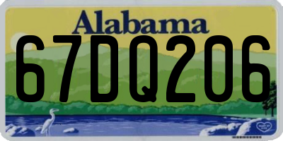 AL license plate 67DQ206