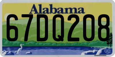 AL license plate 67DQ208