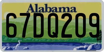 AL license plate 67DQ209