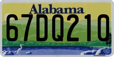 AL license plate 67DQ210