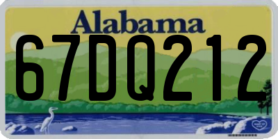 AL license plate 67DQ212