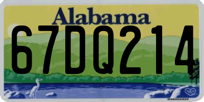 AL license plate 67DQ214