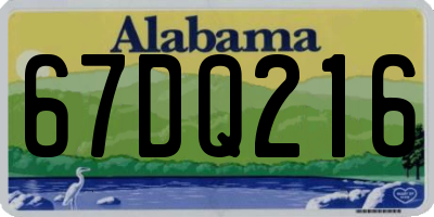 AL license plate 67DQ216