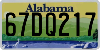 AL license plate 67DQ217