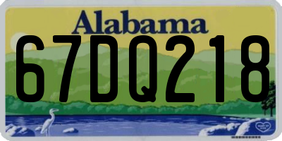 AL license plate 67DQ218