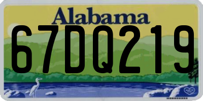 AL license plate 67DQ219