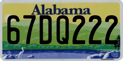 AL license plate 67DQ222