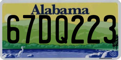 AL license plate 67DQ223