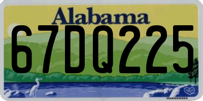 AL license plate 67DQ225