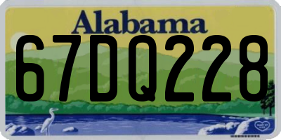 AL license plate 67DQ228