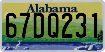 AL license plate 67DQ231