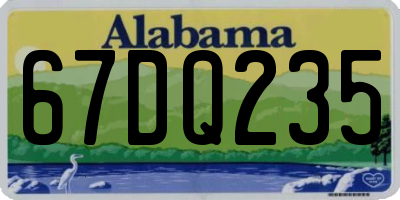 AL license plate 67DQ235