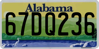 AL license plate 67DQ236