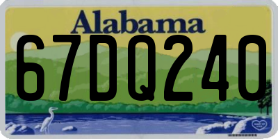 AL license plate 67DQ240