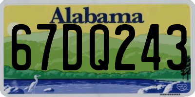 AL license plate 67DQ243