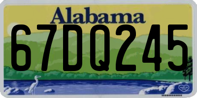 AL license plate 67DQ245