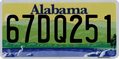 AL license plate 67DQ251