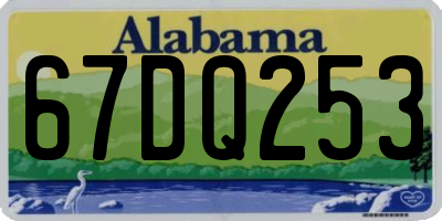 AL license plate 67DQ253