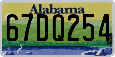 AL license plate 67DQ254