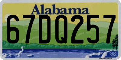 AL license plate 67DQ257