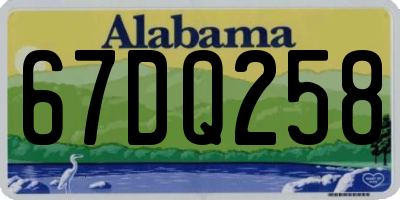 AL license plate 67DQ258