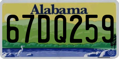 AL license plate 67DQ259