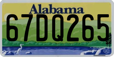 AL license plate 67DQ265