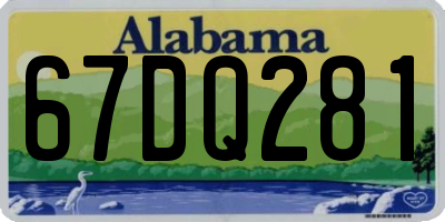 AL license plate 67DQ281