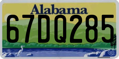 AL license plate 67DQ285