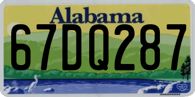 AL license plate 67DQ287