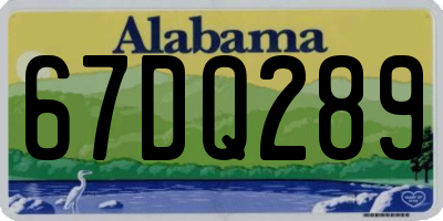 AL license plate 67DQ289