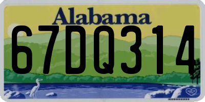 AL license plate 67DQ314