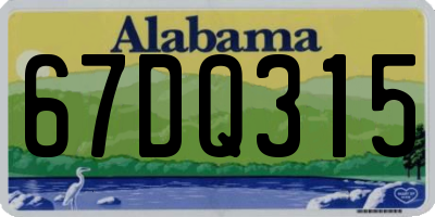 AL license plate 67DQ315