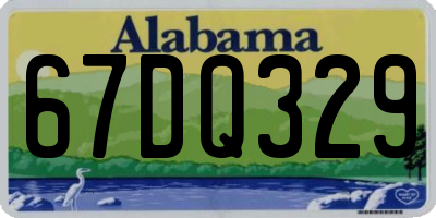 AL license plate 67DQ329