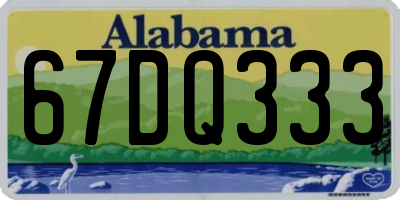 AL license plate 67DQ333