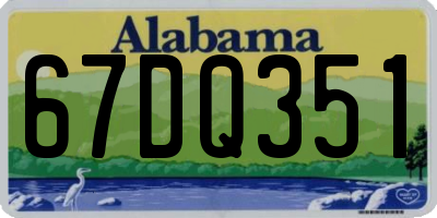 AL license plate 67DQ351