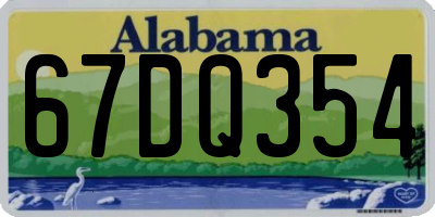 AL license plate 67DQ354