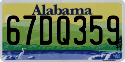 AL license plate 67DQ359