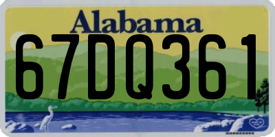 AL license plate 67DQ361