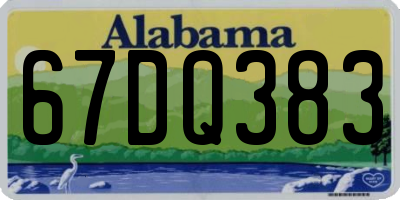 AL license plate 67DQ383