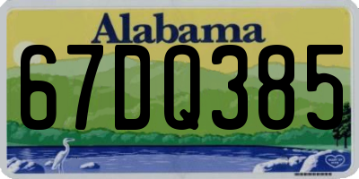 AL license plate 67DQ385