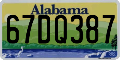 AL license plate 67DQ387