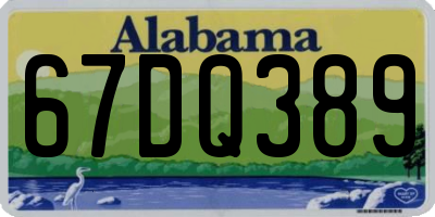 AL license plate 67DQ389