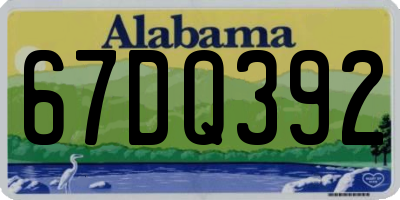 AL license plate 67DQ392