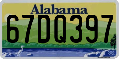 AL license plate 67DQ397