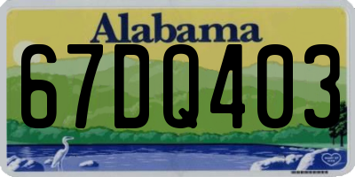 AL license plate 67DQ403