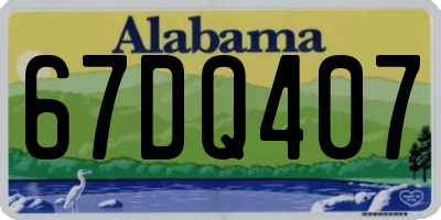 AL license plate 67DQ407