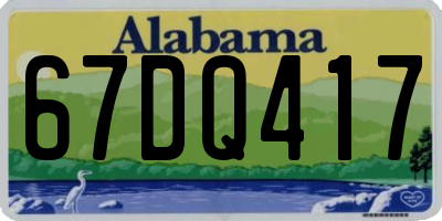 AL license plate 67DQ417
