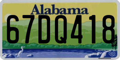 AL license plate 67DQ418