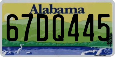 AL license plate 67DQ445